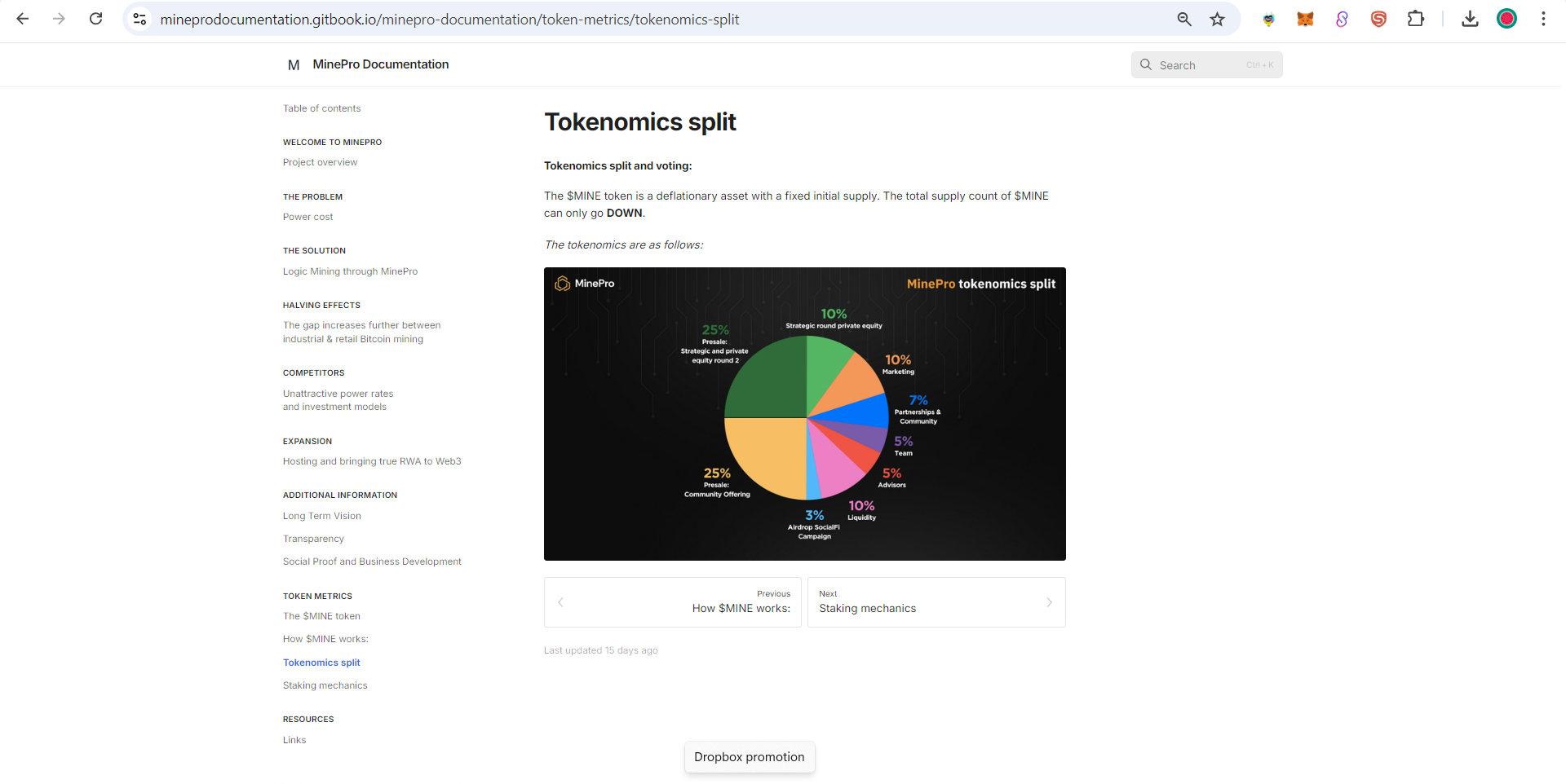 GitBook Documentation Tokenomics